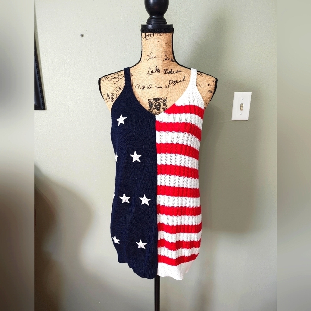 Boutique Patriotic Stars and Stripes Women's Knit Tank